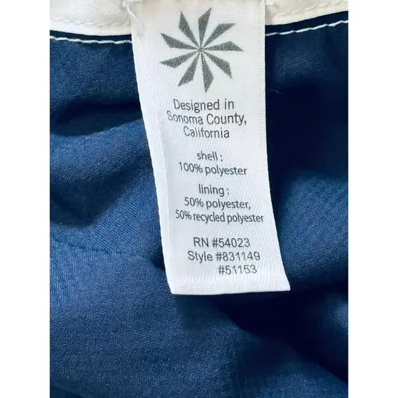 Athleta Pacific Board Shorts Large L Navy Blue White Trim Floral Graphic Swim - Picture 7 of 7